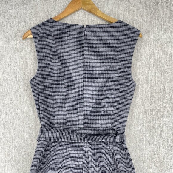 Club Monaco Jumpsuit Plaid Wide Leg Belted Sleeveless Tapered Cropped - Picture 9 of 16